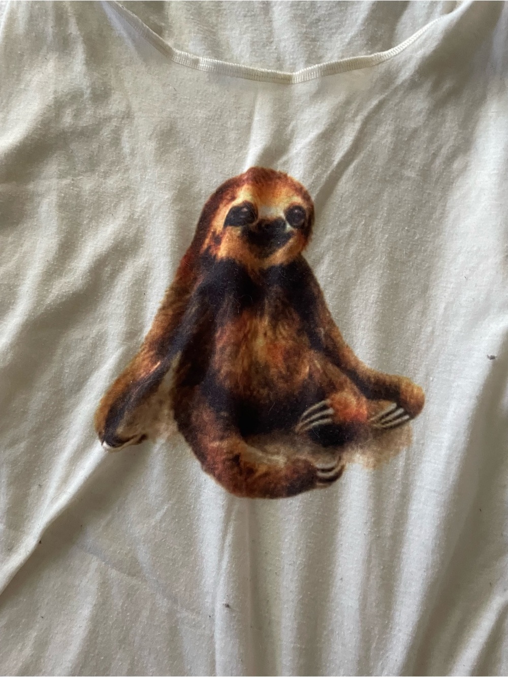 Cream Sloth Graphic Tank Top - Picture 3 of 3